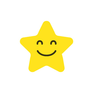 黄色卡通手绘笑脸星星元素gif动态图